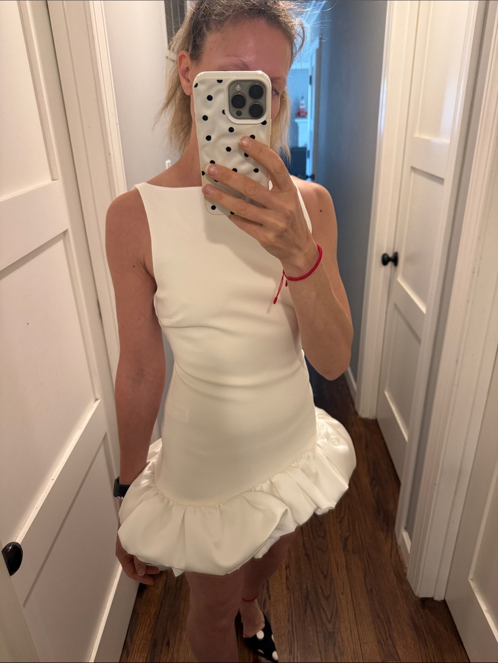 Zara White Sleeveless Mini Dress with Ruffle Hem - Picture 2 of 7